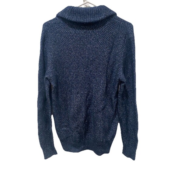 Banana Republic Sweater Mens Shawl Collar Button Cardigan Wool Blend Navy Small - Picture 8 of 8
